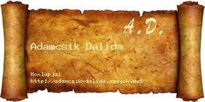 Adamcsik Dalida névjegykártya